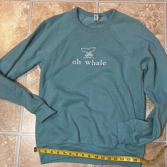 Bella Canvas Green Crewneck Sweater Soft and Cozy - Picture 1 of 6